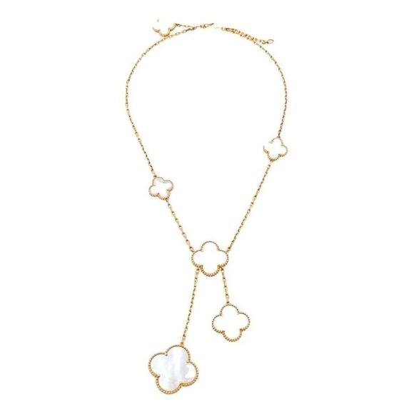 18k Gold Plated Lucky Clover Alhambra Magic Necklace - Picture 5 of 17